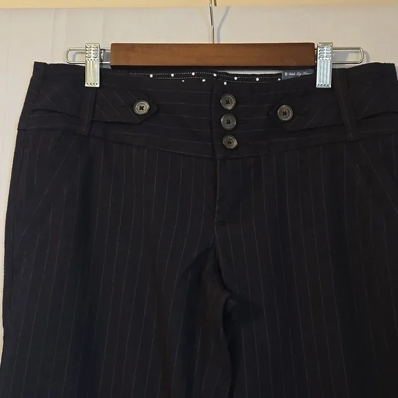 American Eagle Womens Navy Pinstripe Wide Leg Pants Size 8 NWT - Picture 8 of 10